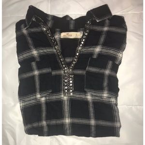 CUTE BLACK FLANNEL🖤 EMBROIDERED W/SEQUINS